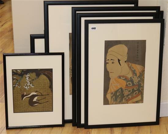 Seven Japanese prints and two photographs